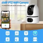 Indoor Dual Lens Smart Home Wireless WiFi PTZ Camera V380 Pan Tilt Two Way Audio HD 4MP Home Security Camera