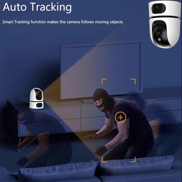 Indoor Dual Lens Smart Home Wireless WiFi PTZ Camera V380 Pan Tilt Two Way Audio HD 4MP Home Security Camera