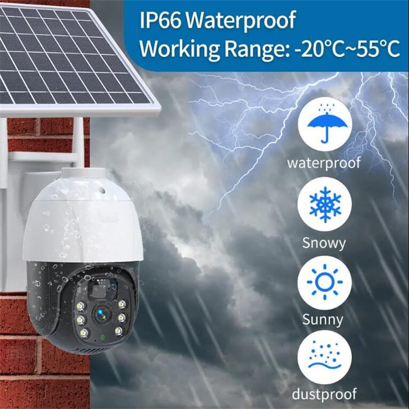 Single Len Solar Ptz Camera WiFi V380 Pro App 4G Camera