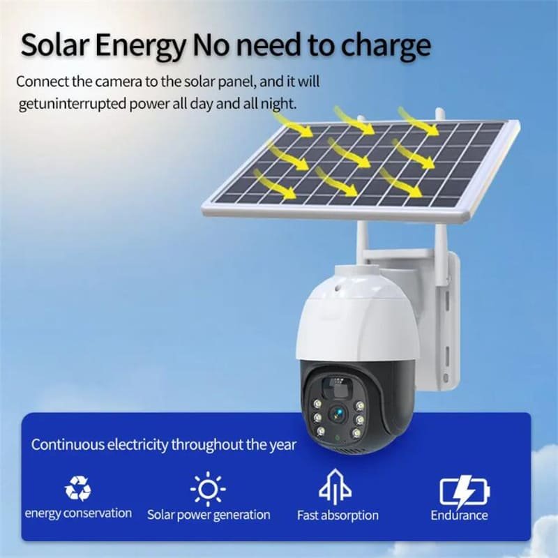 Single Len Solar Ptz Camera WiFi V380 Pro App 4G Camera