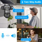 True 3 Lenses Low Power Solar Powered PTZ Security Camera 4G V380 Pro App Outdoor Solar Security Cctv Camera