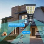 V380Pro 3-Lens 6MP Solar Powered PTZ Security Camera With Outdoor Street Light CCTV Camera 4G Sim Card  