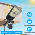 V380Pro 3-Lens 6MP Solar Powered PTZ Security Camera With Outdoor Street Light CCTV Camera 4G Sim Card  