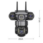 True 3 Lenses Low Power Solar Powered PTZ Security Camera 4G V380 Pro App Outdoor Solar Security Cctv Camera