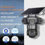 True 3 Lenses Low Power Solar Powered PTZ Security Camera 4G V380 Pro App Outdoor Solar Security Cctv Camera