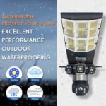 V380Pro 3-Lens 6MP Solar Powered PTZ Security Camera With Outdoor Street Light CCTV Camera 4G Sim Card  